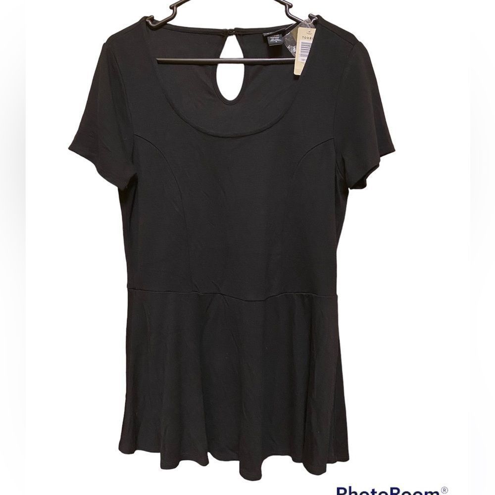 Torrid K Fash Blak SS Peplum Women Top Size 0